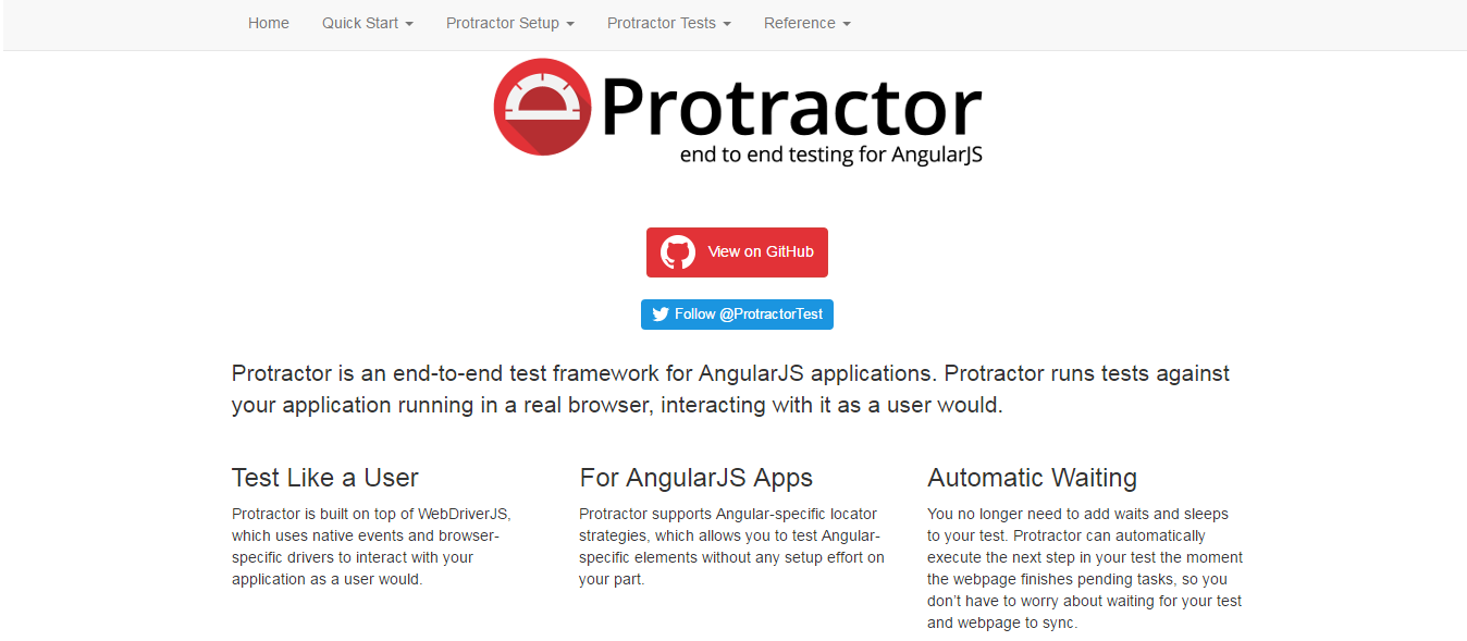 protractor angular.js productivity tools